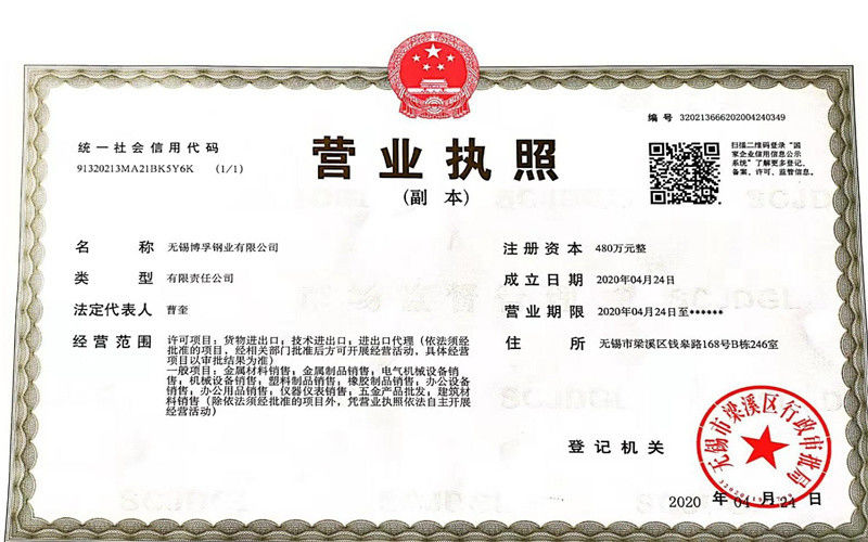 China Wuxi Bofu Steel Co., Ltd. Bedrijfsprofiel